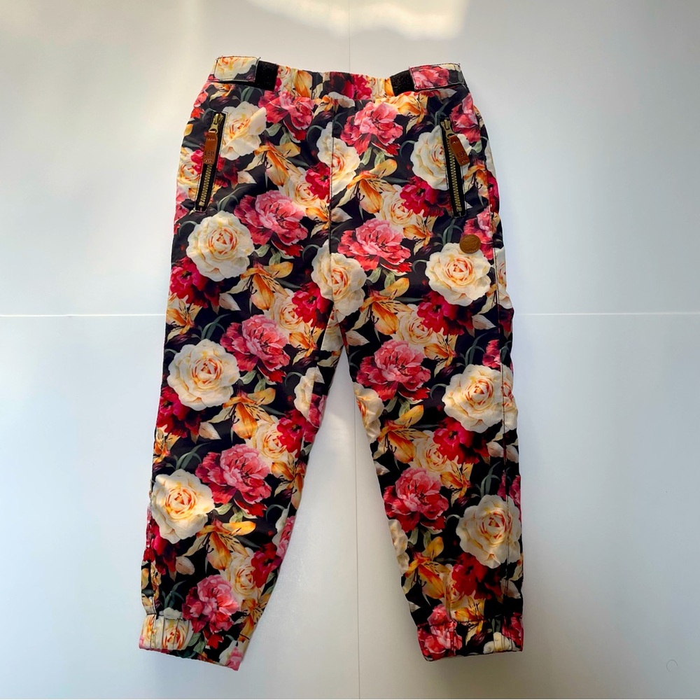 Floral Fleece-Lined Outerwear Pants